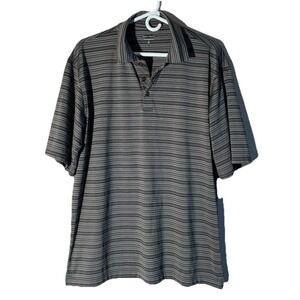 Pebble Beach Mens Performance Golf Polo Short Sleeve Shirt Size Large Grey Gray
